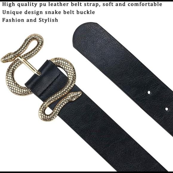 Belts for Women,Women Fashion Leather Belt for Dress with Snake Belt Buckle main image 5